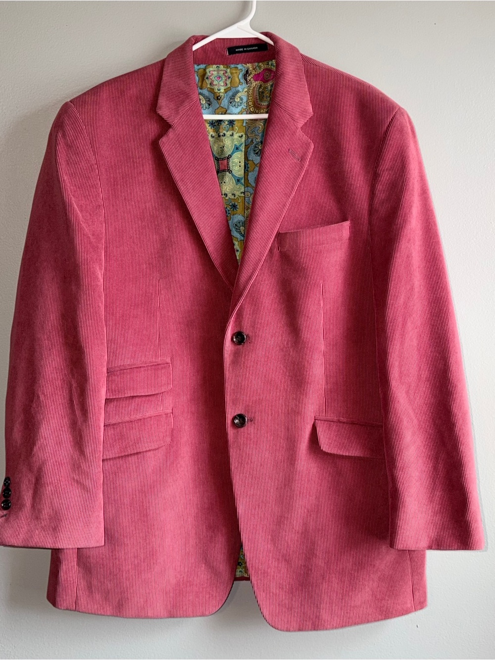 Pink Corduroy Blazer Stollery's Canada 42R Dandycore Eccentric Prep
